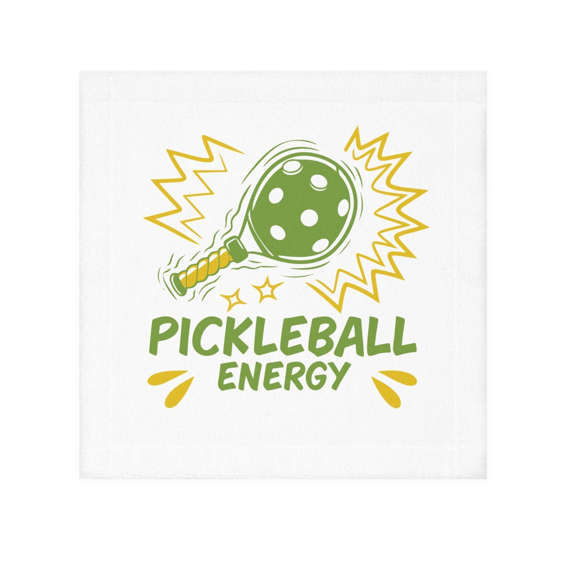 Pickleball Stylish Face Towel - Pickleball Energy White