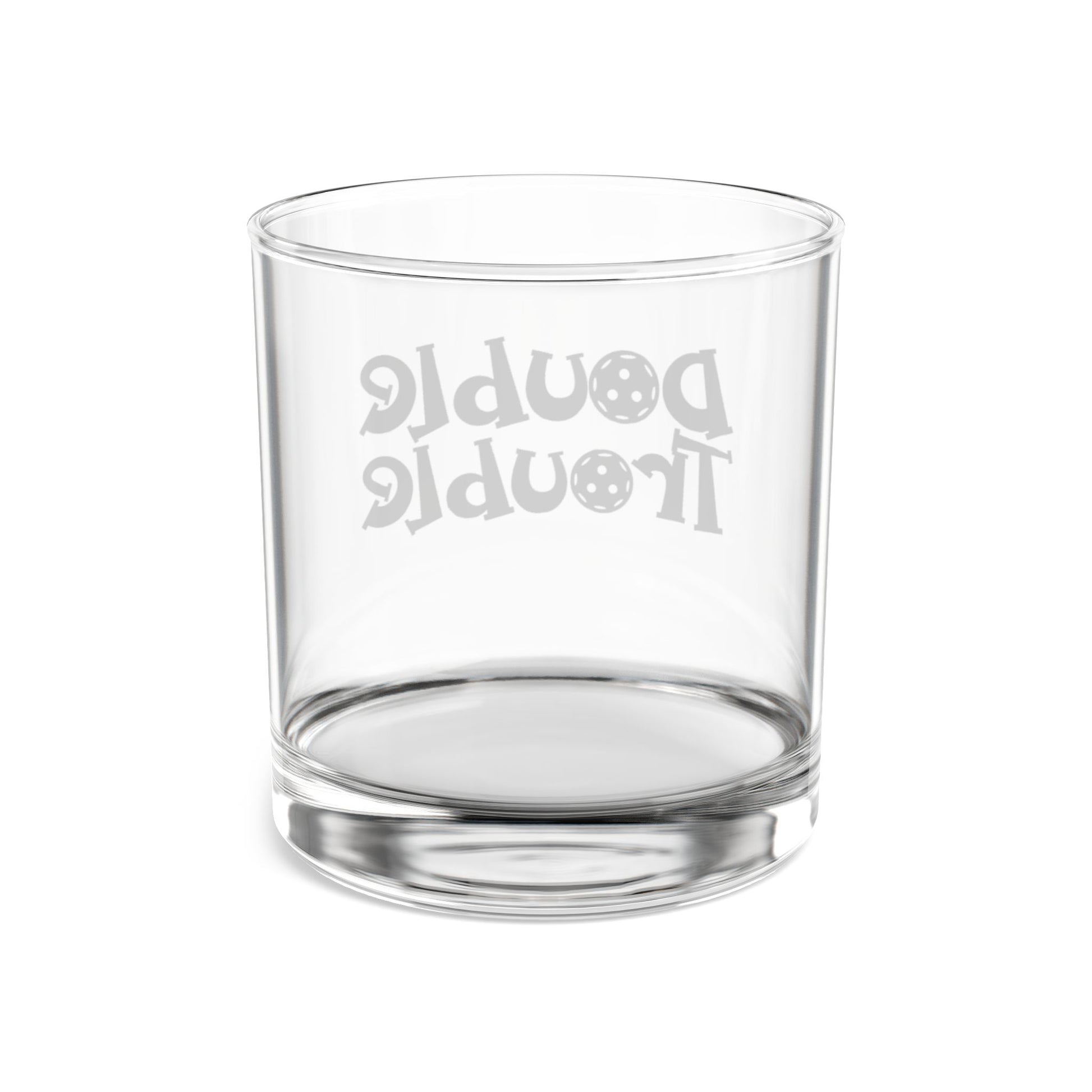 Pickleball Funny Rocks Glass - Double Trouble