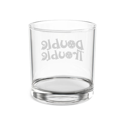 Pickleball Funny Rocks Glass - Double Trouble