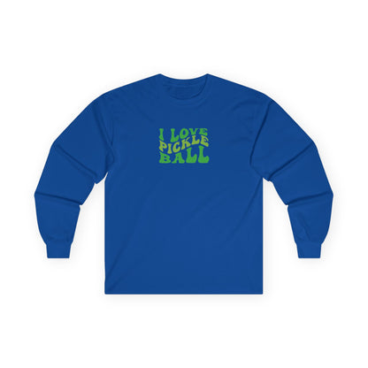 Women's Cute Pickleball Long Sleeves top - I Love Pickleball Royal