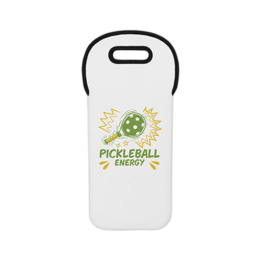 Pickleball Fun Wine Tote Bag - Pickleball Energy White