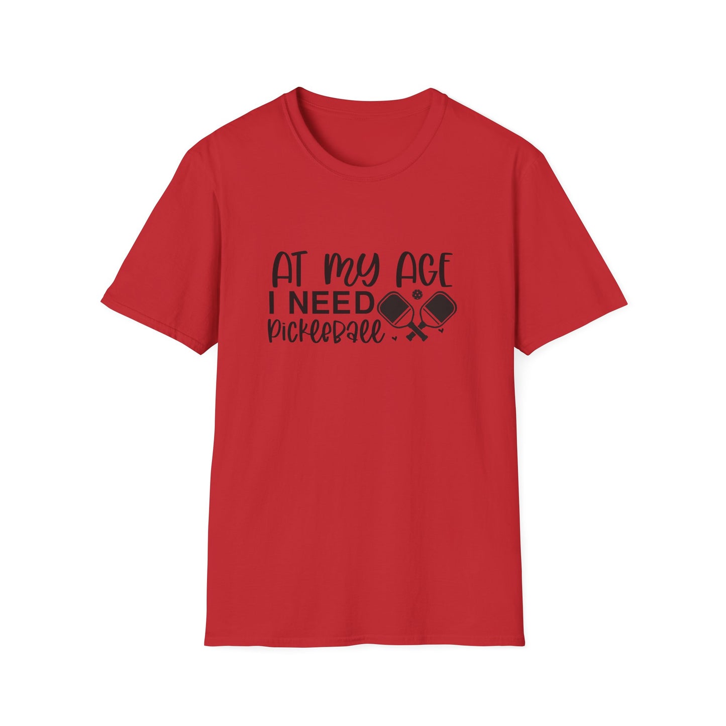 Women's Fun Pickleball T-shirt - At My Age I Need Pickleball Red