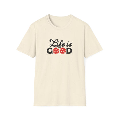 Women's Cute Pickleball T-shirt - Life is Good Beige