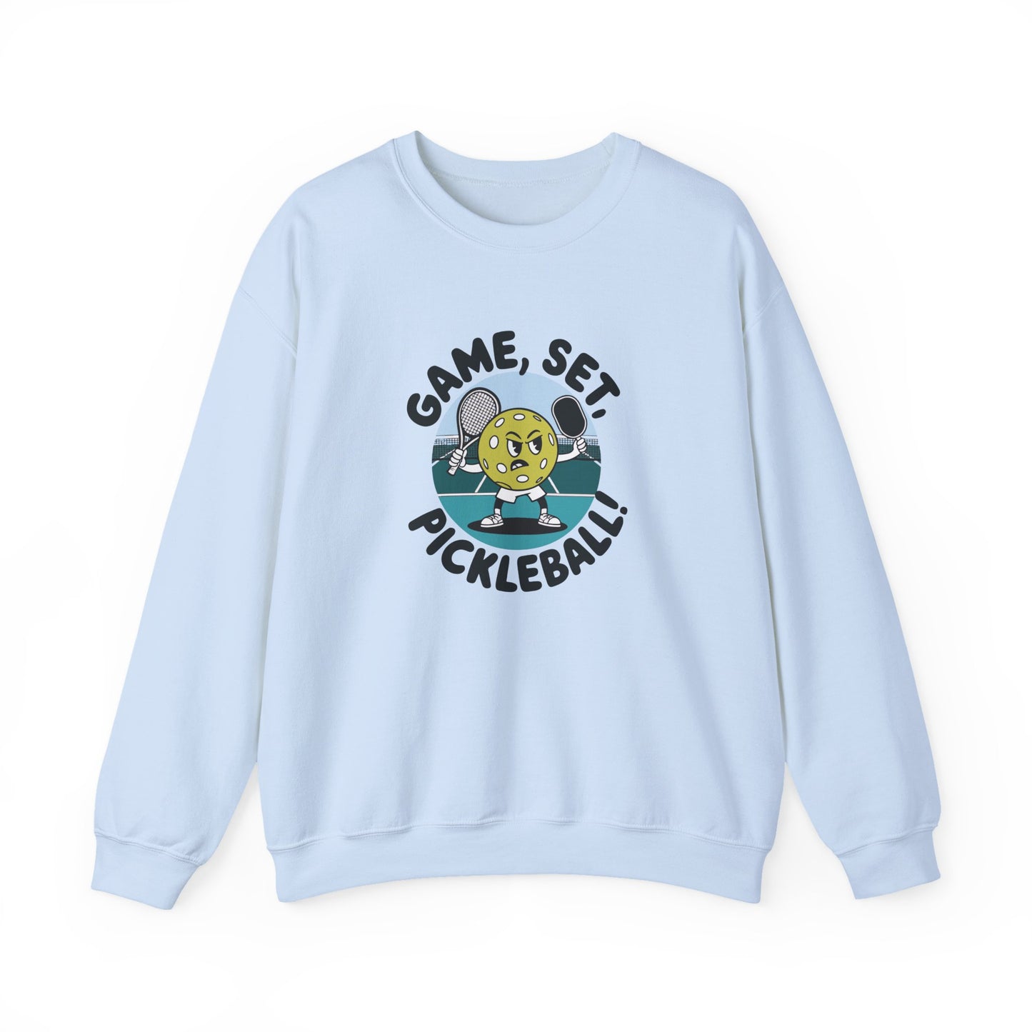 Women's Cute Pickleball Sweatshirt - Game, Set, Pickleball Blue