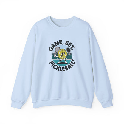 Women's Cute Pickleball Sweatshirt - Game, Set, Pickleball Blue