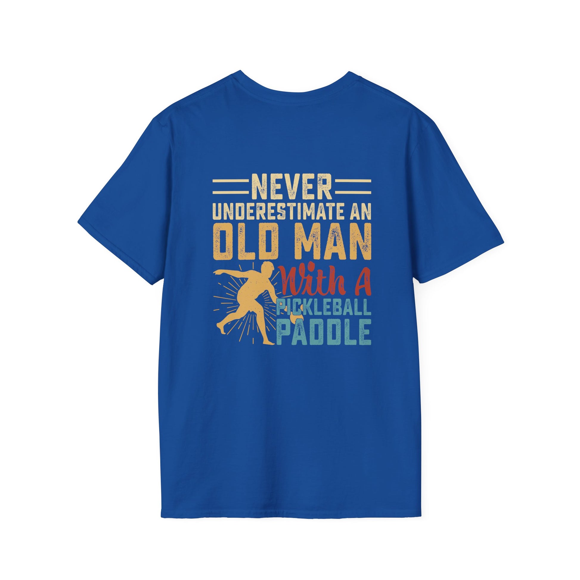 Men's Funny Pickleball T-shirt - Never Underestimate an Old Man