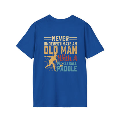 Men's Funny Pickleball T-shirt - Never Underestimate an Old Man