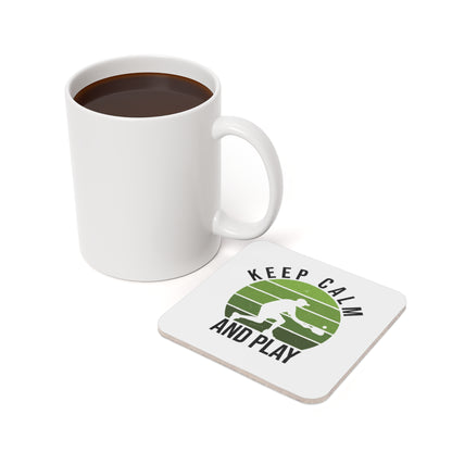 Pickleball Durable Cork Coaster - Keep Calm and Play