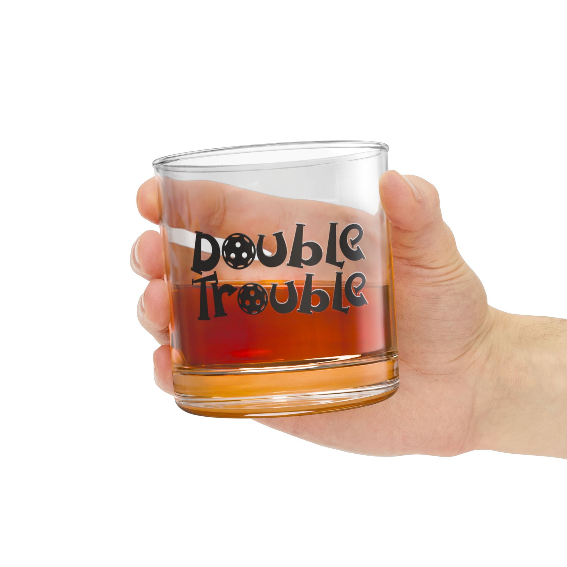 Pickleball Funny Rocks Glass - Double Trouble