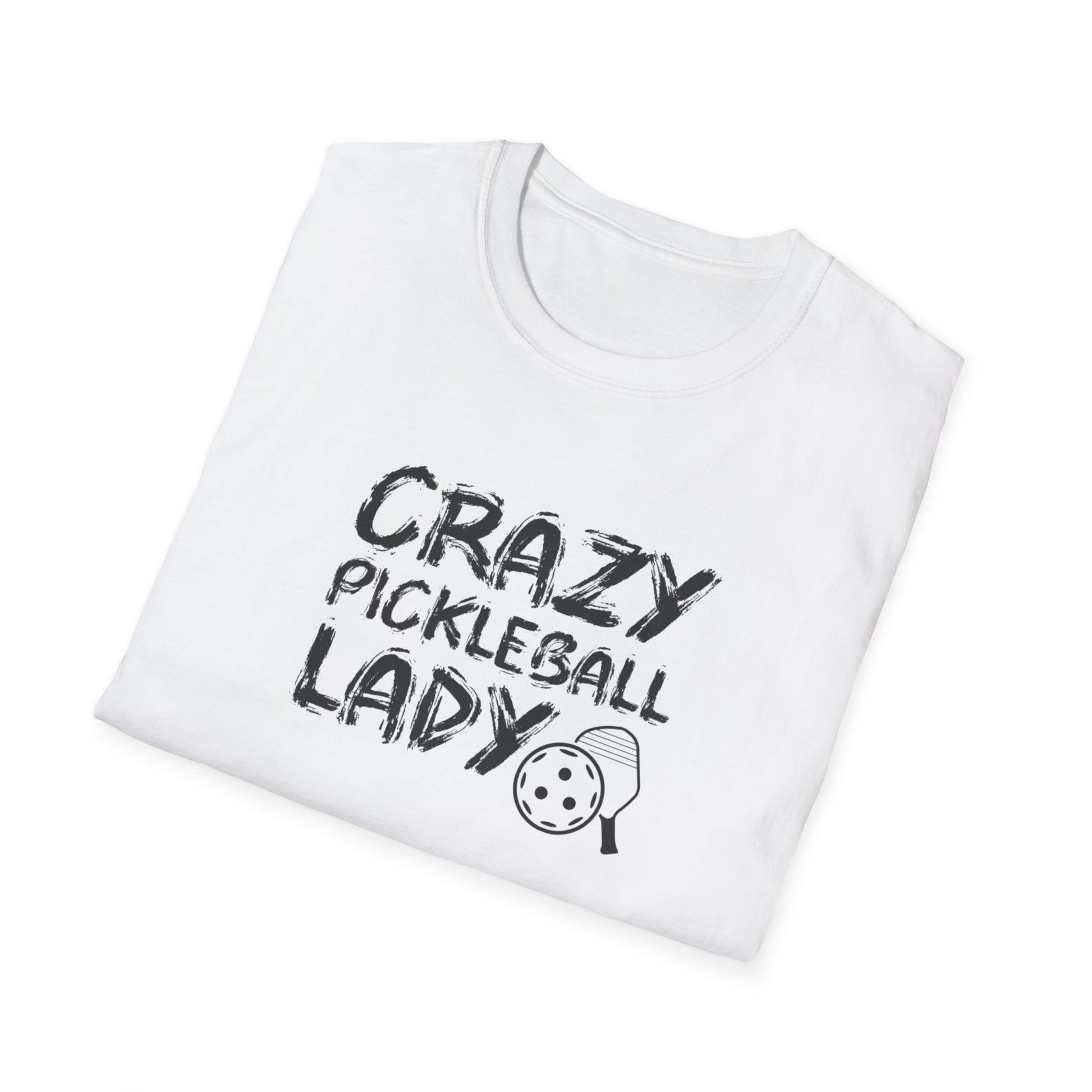 Women's Funny Pickleball T-shirt - Crazy Pickleball Lady