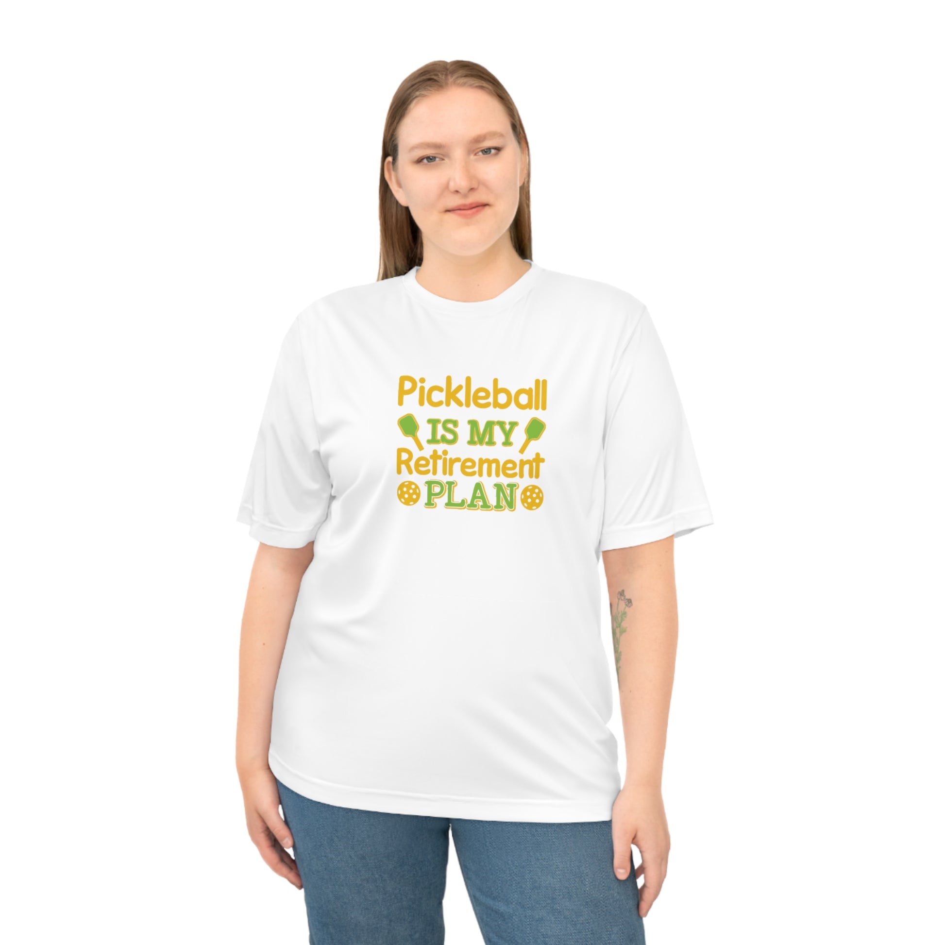 Women's Durable Pickleball T-shirt - Pickleball Is My Retirement Plan
