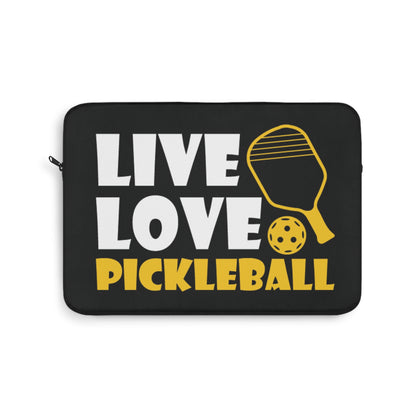 Pickleball Lightweight Laptop Sleeve - Live Love Pickleball Black