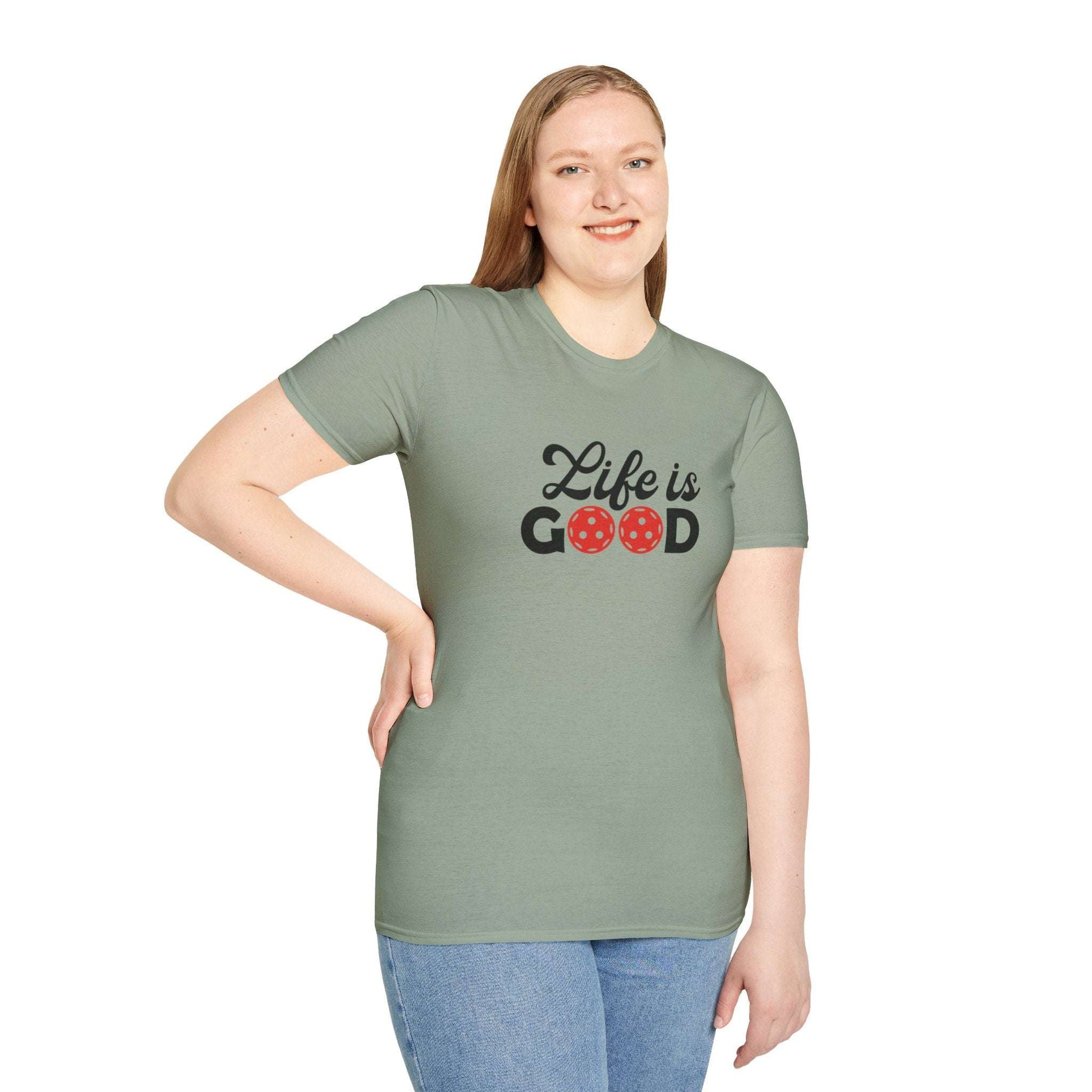 Women's Cute Pickleball T-shirt - Life is Good