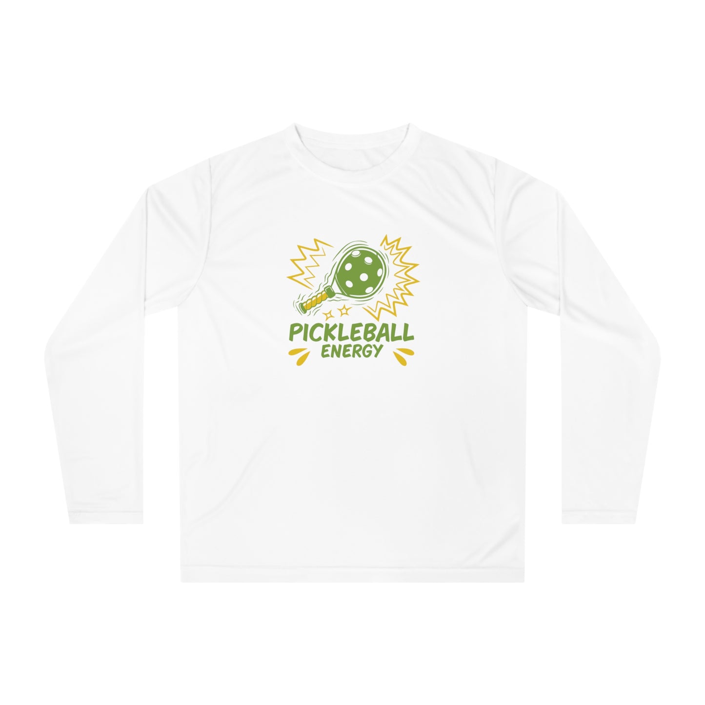 Men's Comfy Pickleball Long Sleeves top - Pickleball Energy White