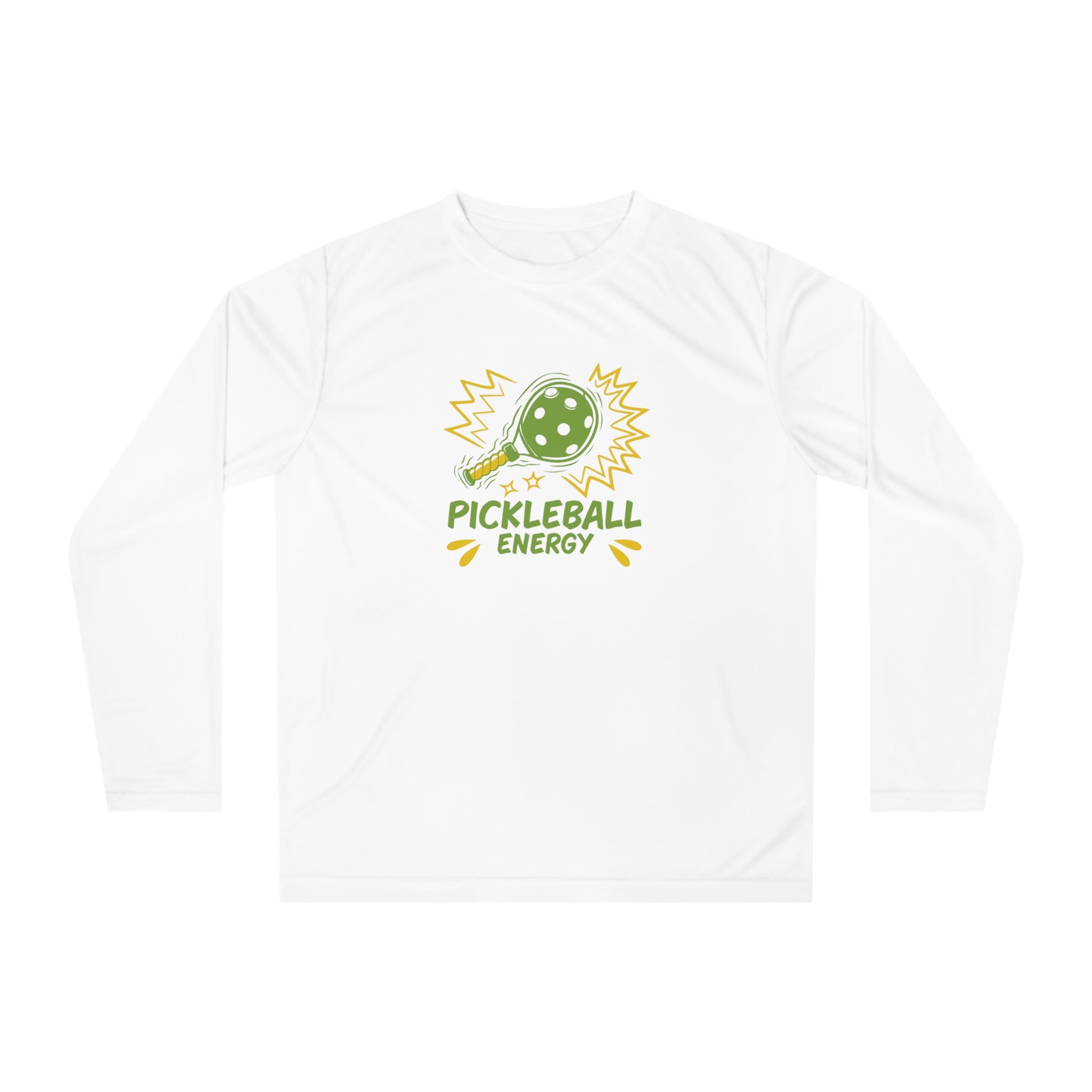 Men's Comfy Pickleball Long Sleeves top - Pickleball Energy White