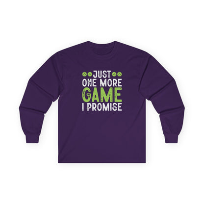 Men's Pickleball Long Sleeves top - Just One More Game I Promise Purple