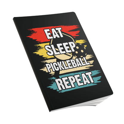 Pickleball Cool Journal - Eat Sleep Pickleball Repeat Retro