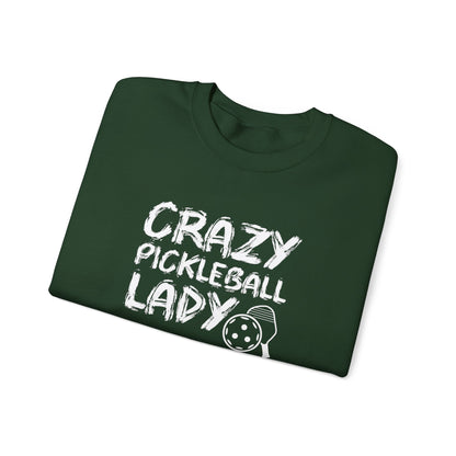 Women's Funny Pickleball Sweatshirt - Crazy Pickleball Lady