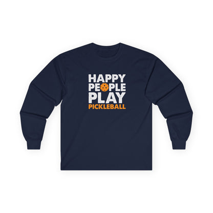 Women's Pickleball Long Sleeves top - Happy People Play Pickleball Navy