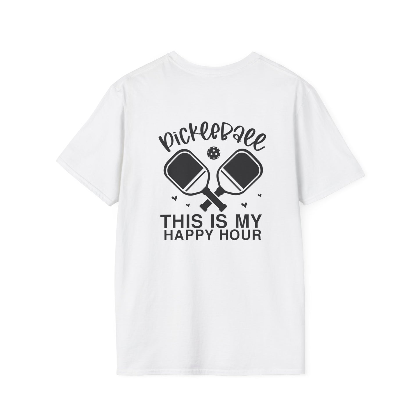 Women's Comfy Pickleball T-shirt - Pickleball This Is My Happy Hour