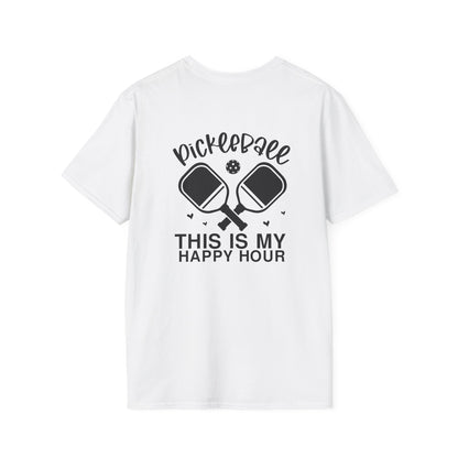 Women's Comfy Pickleball T-shirt - Pickleball This Is My Happy Hour