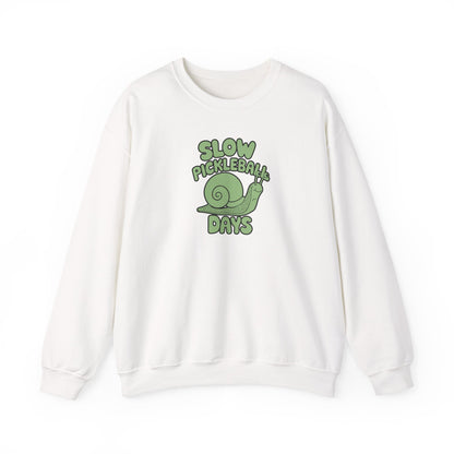 Women's Comfy Pickleball Sweatshirt - Slow Pickleball Days White
