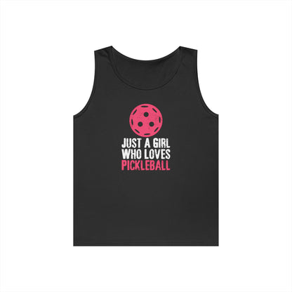 Women's Cute Pickleball Tank Top - Just A Girl Who Loves Pickleball Black
