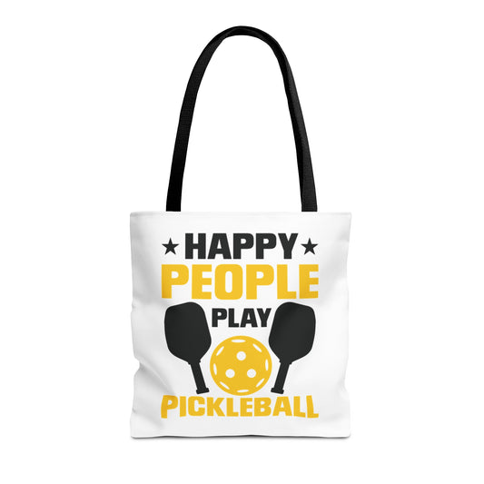 Pickleball Unique Tote Bag - Happy People Play Pickleball Black
