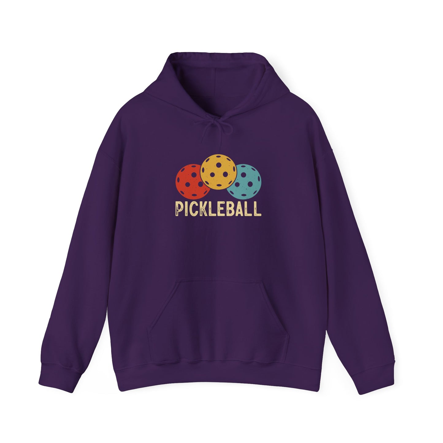 Men's Cool Pickleball Hoodie - Trio Pickleball Retro Purple