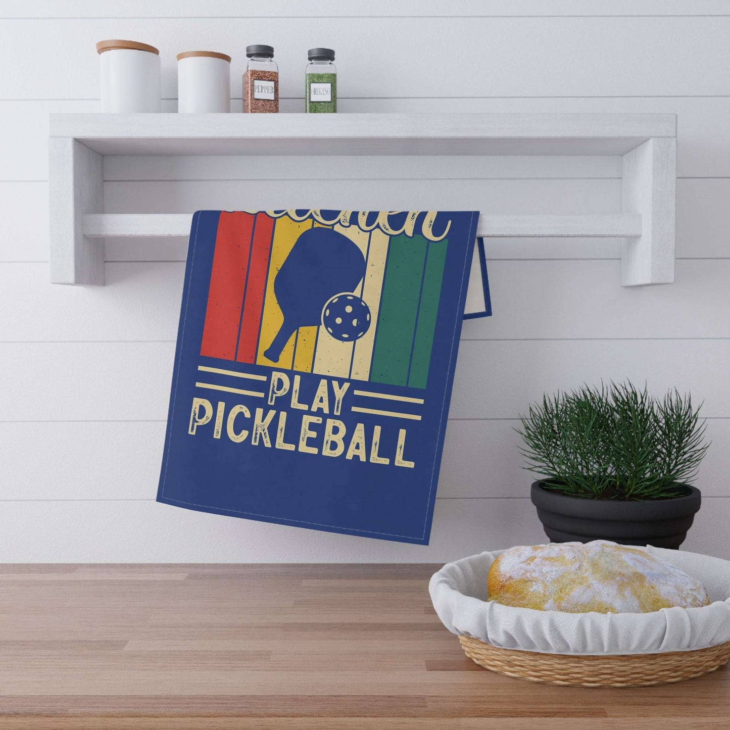Pickleball Funny Tea Towel - Stay Out of the Kitchen Play Pickleball