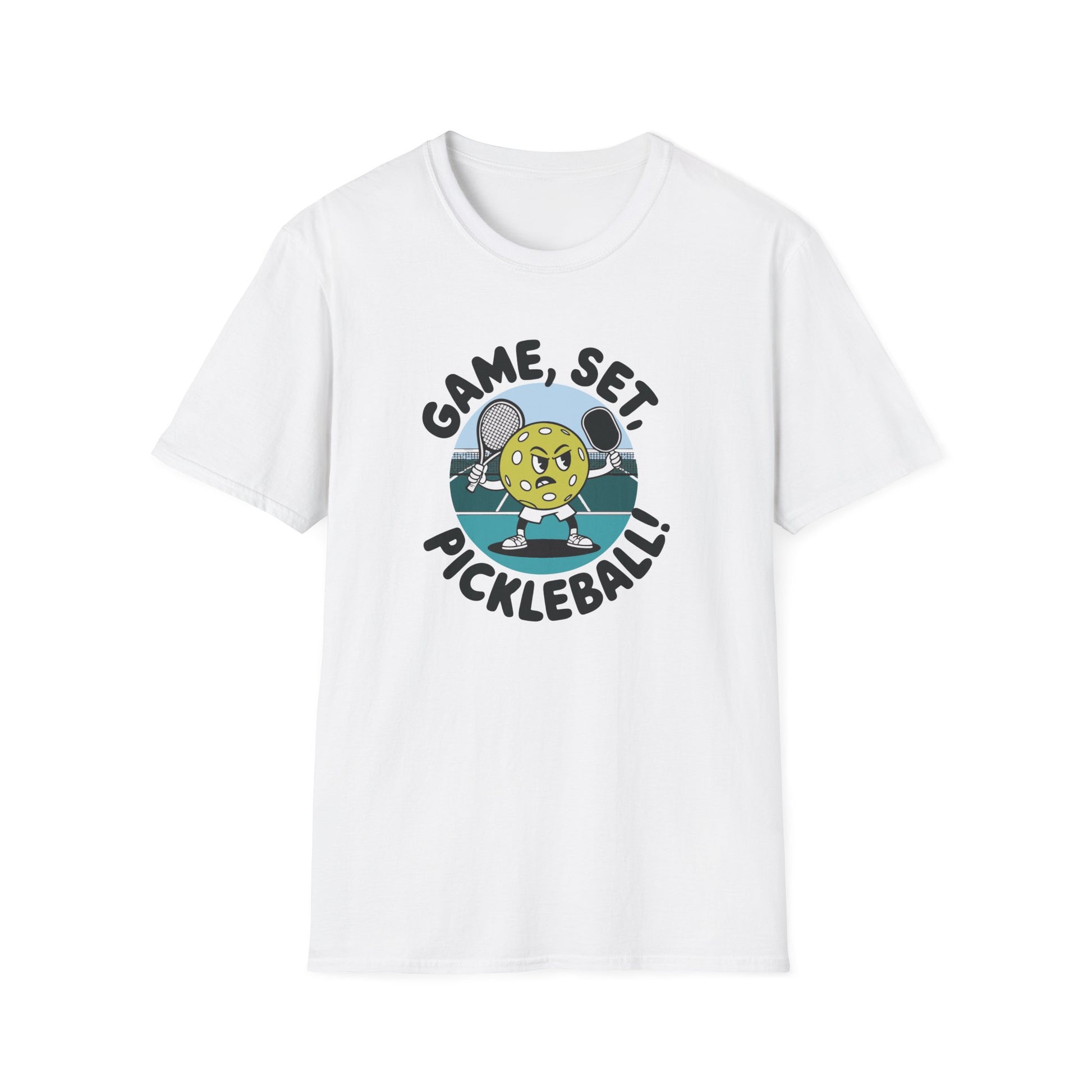 Men's Soft Pickleball T-shirt - Game, Set, Pickleball White