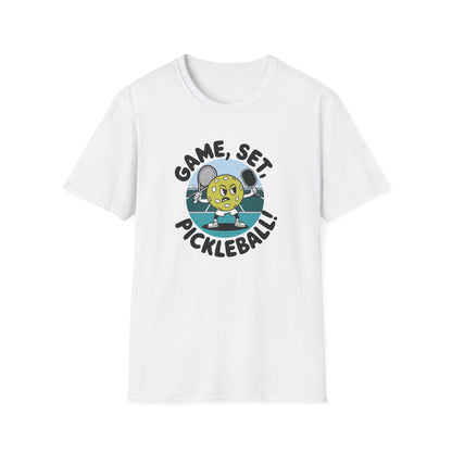 Men's Soft Pickleball T-shirt - Game, Set, Pickleball White