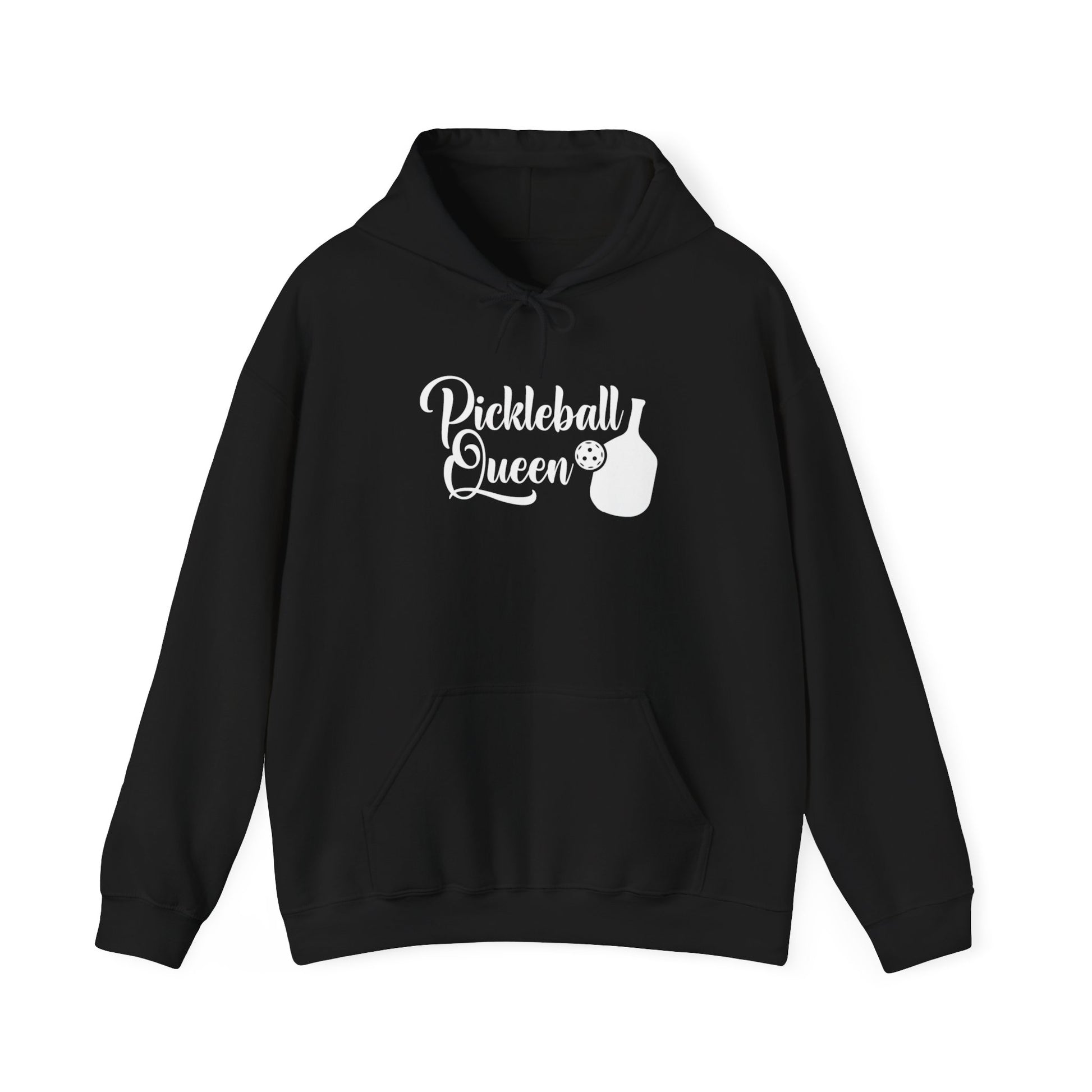 Women's Durable Pickleball Hoodie - Pickleball Queen Black