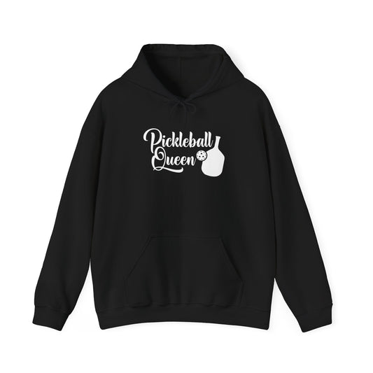 Women's Durable Pickleball Hoodie - Pickleball Queen Black