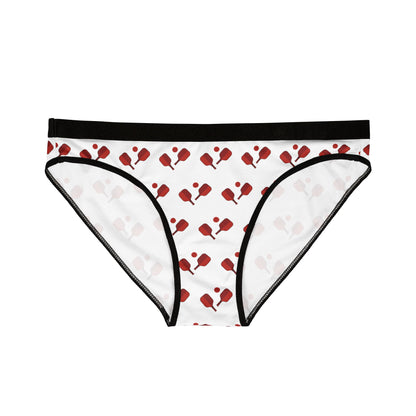 Women's Comfy Pickleball Brief - Red Paddles and Ball White