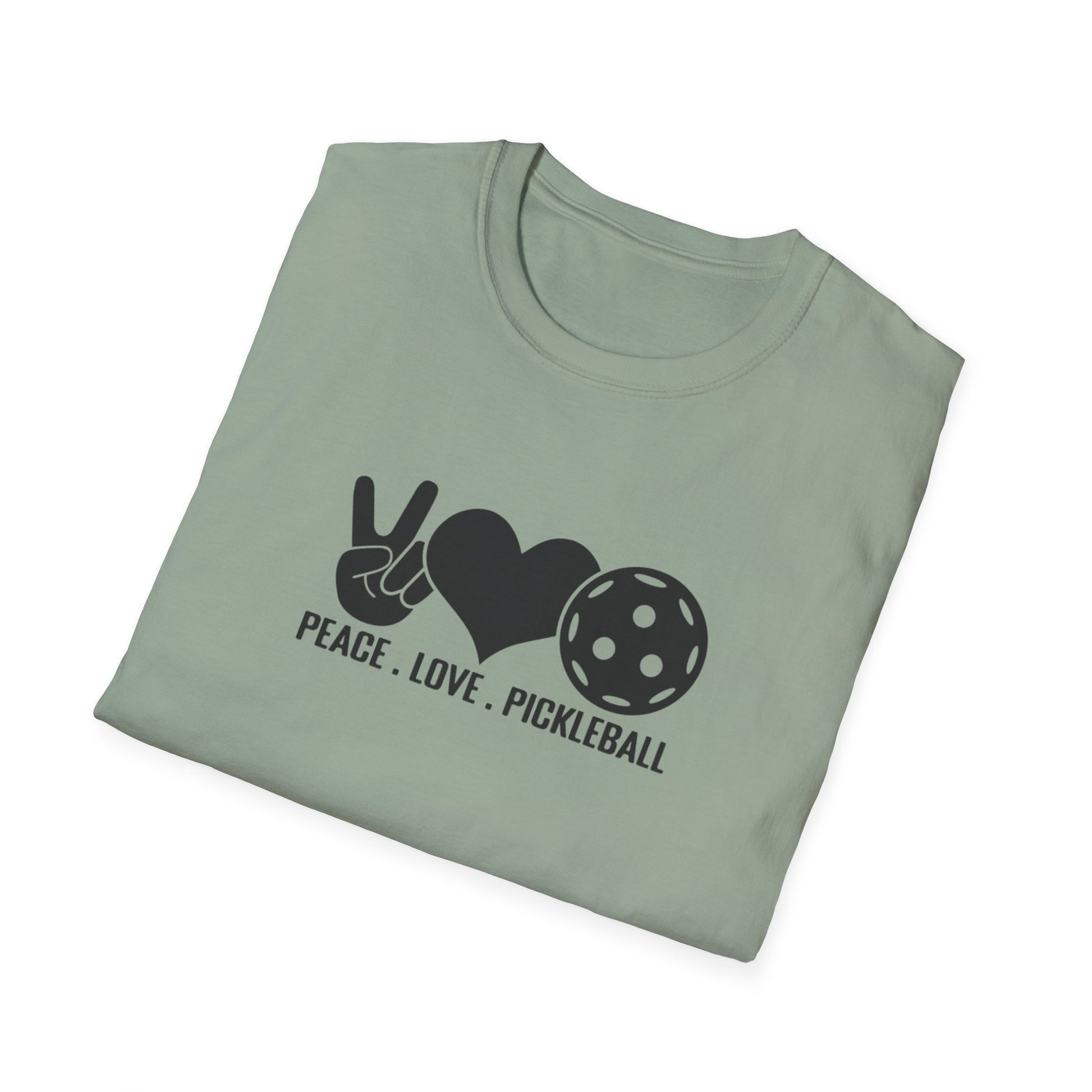 Women's Stylish Pickleball T-shirt - Peace, Love, Pickleball