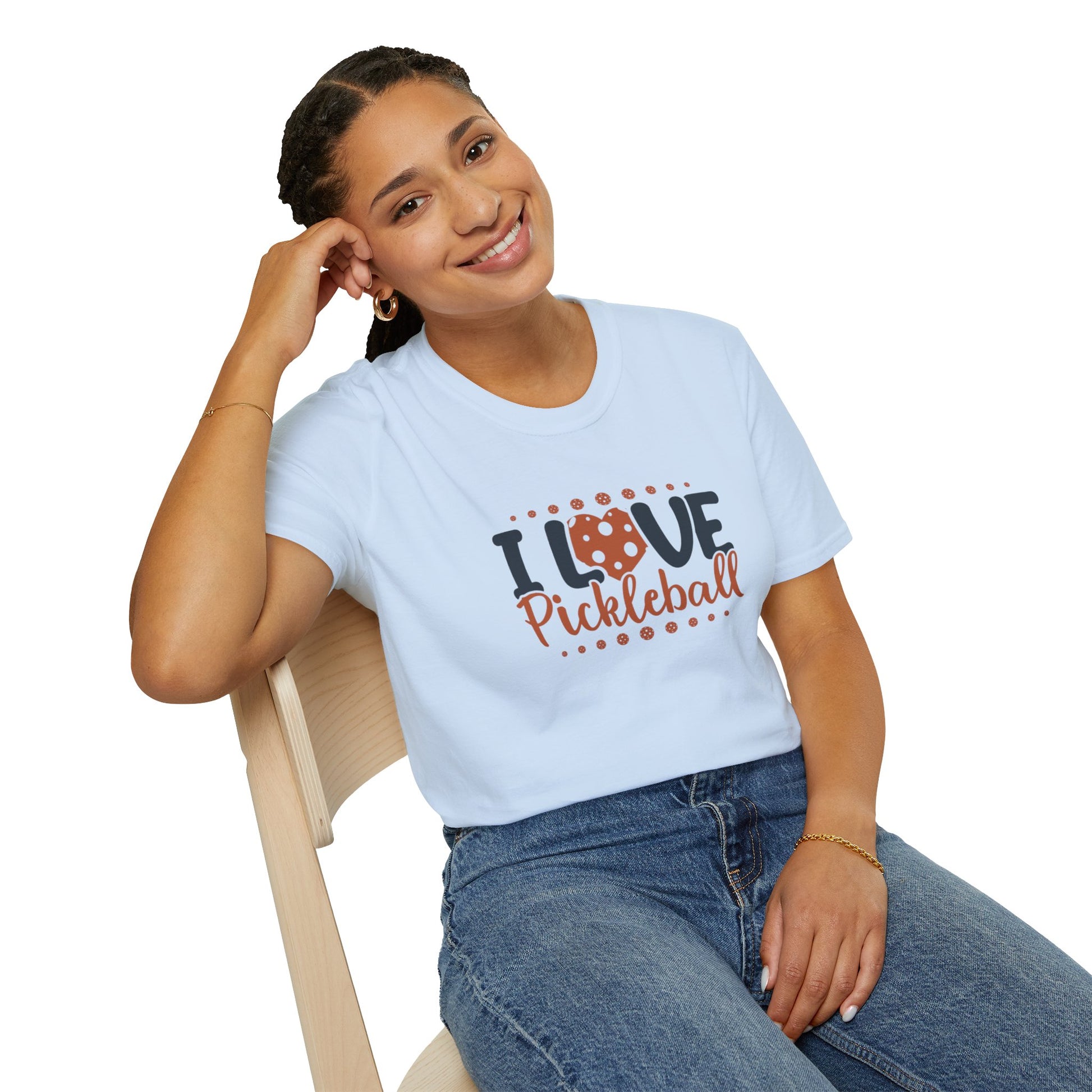Women's Cheerful Pickleball T-shirt - I Love Pickleball