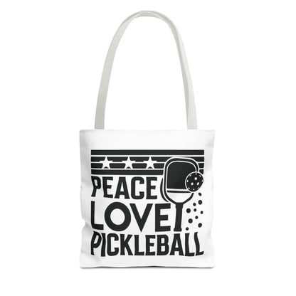 Pickleball Bold Tote Bag - Peace Love Pickleball White