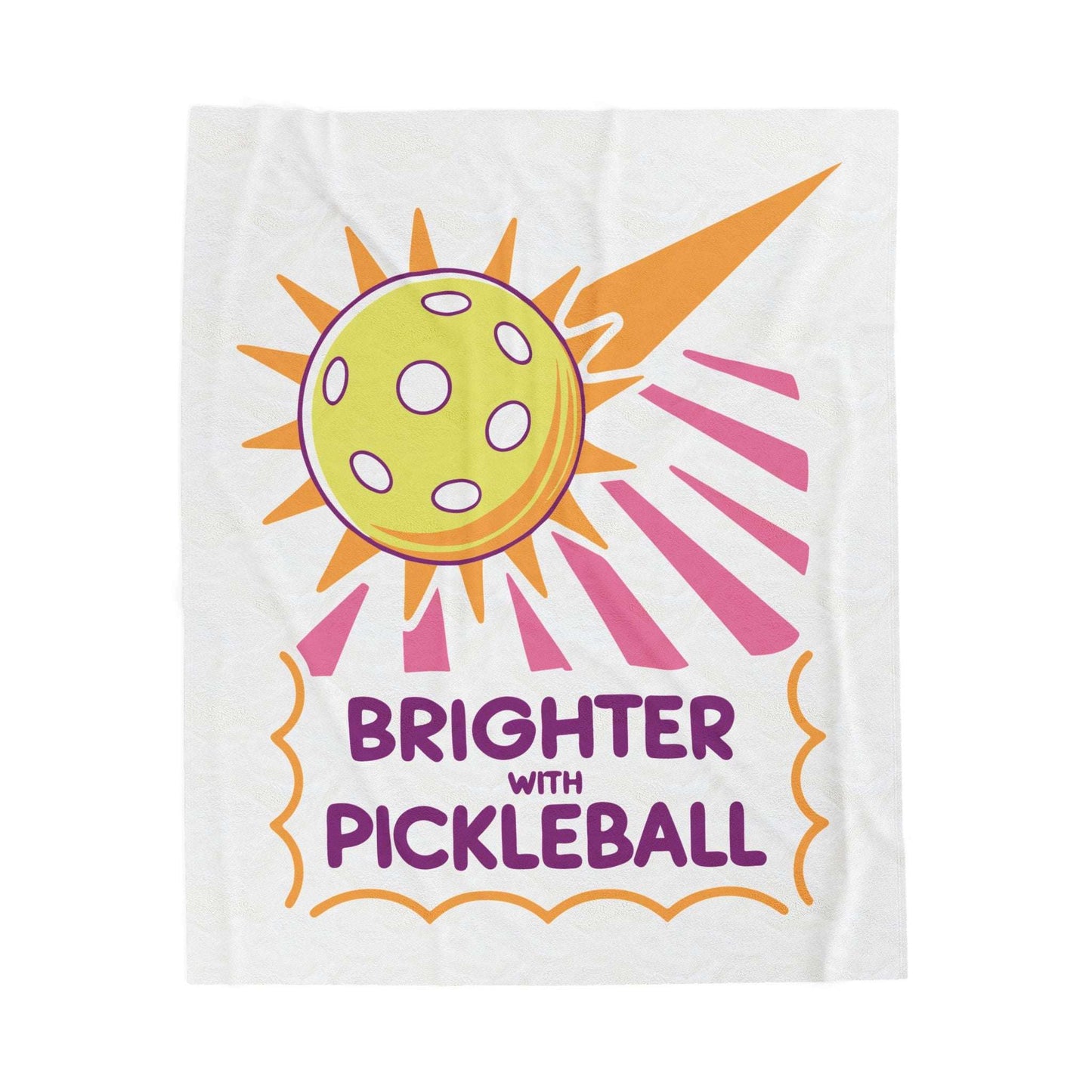 Pickleball Cute Blanket - Brighter with Pickleball White