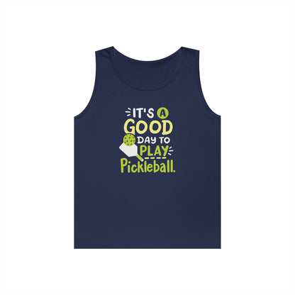 Men's Pickleball Tank Top - It's a Good Day to Play Pickleball Navy