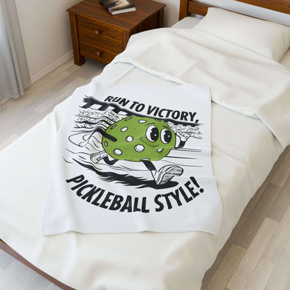 Pickleball Comfy Blanket - Run To Victory Pickleball Style
