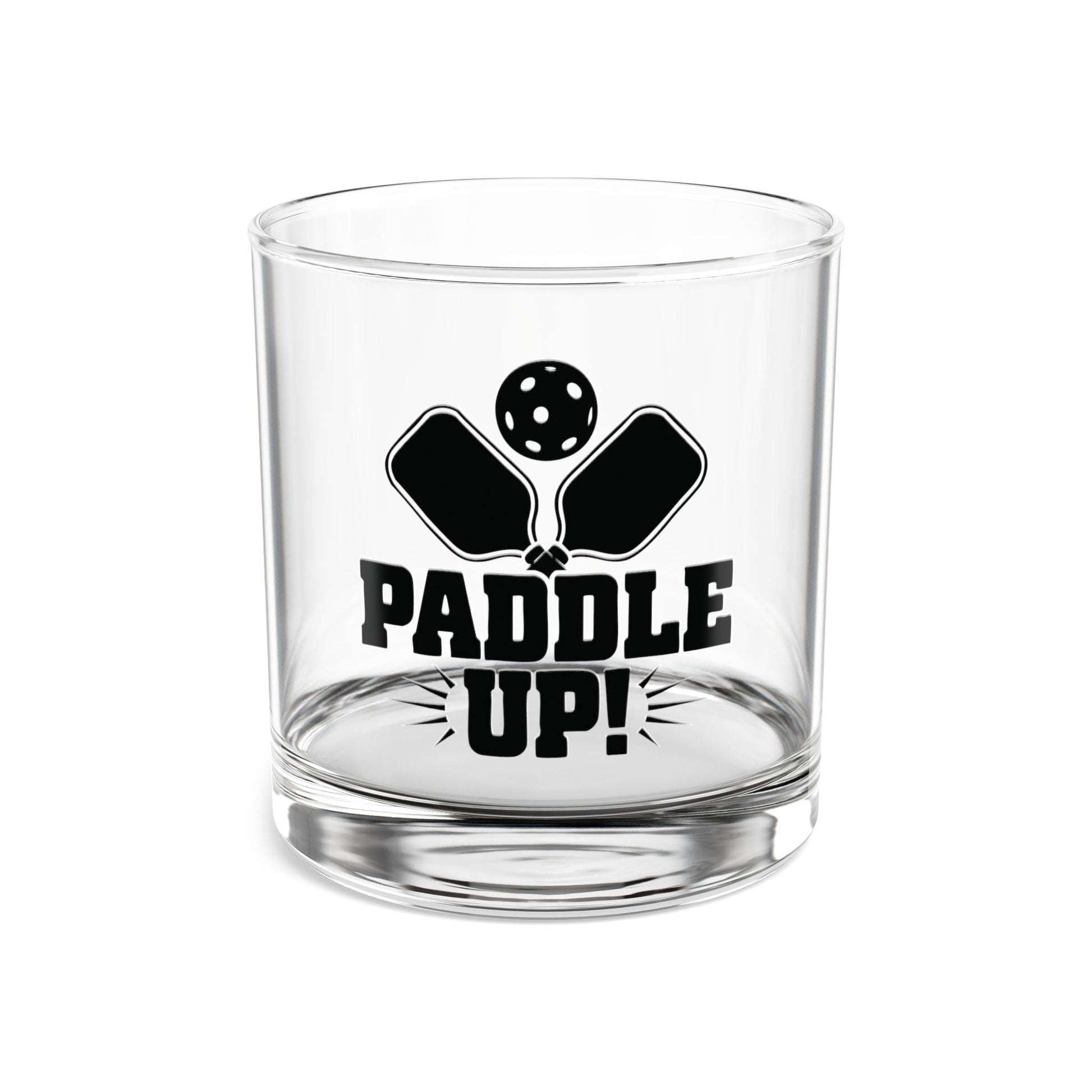 Pickleball Unique Rocks Glass - Paddle Up Clear