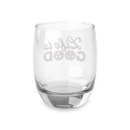 Pickleball Funny Whiskey Glass - Life is Good