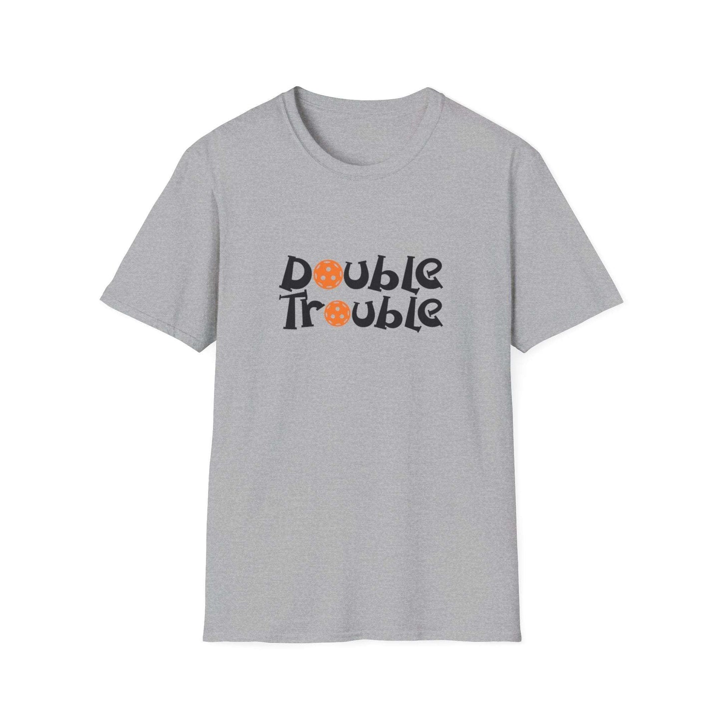 Women's Funny Pickleball T-shirt - Double Trouble Gray