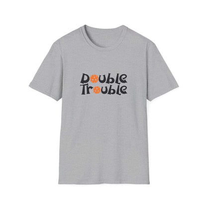 Women's Funny Pickleball T-shirt - Double Trouble Gray
