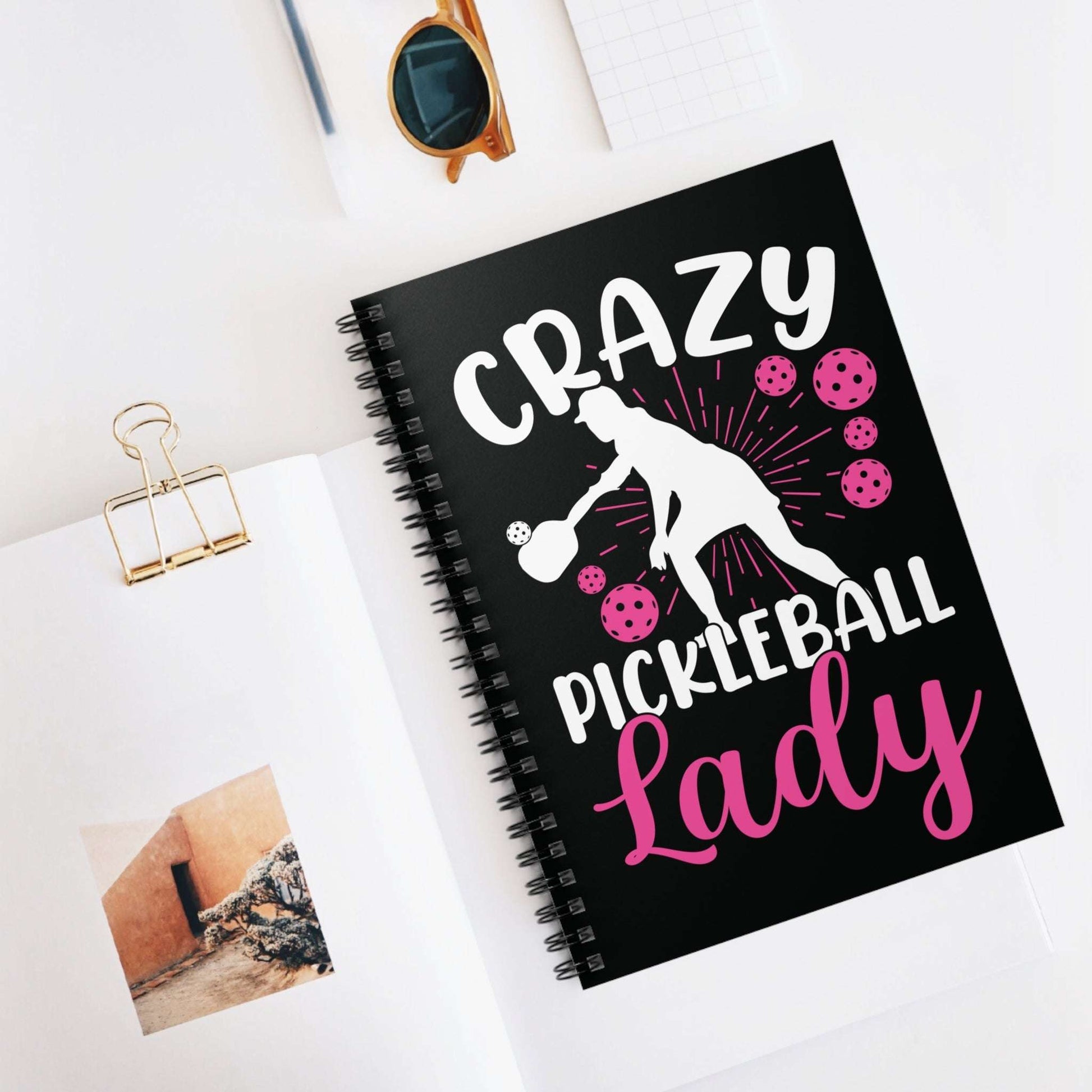 Pickleball Funny Notebook - Crazy Pickleball Lady