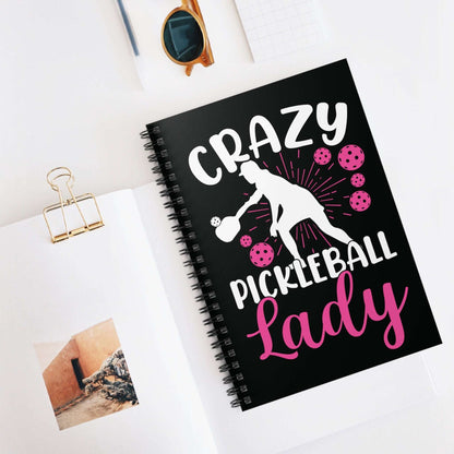 Pickleball Funny Notebook - Crazy Pickleball Lady