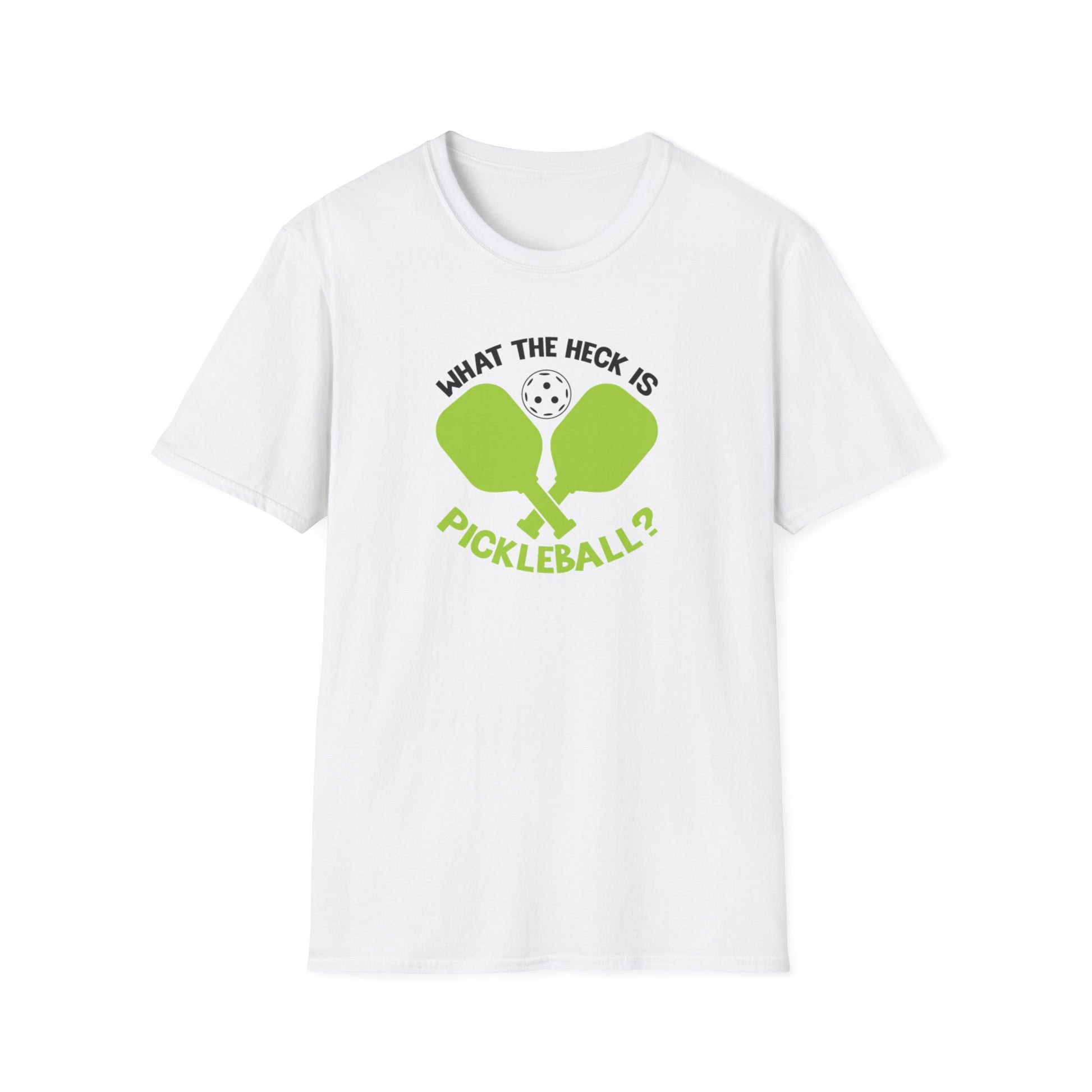 Men's Funny Pickleball T-shirt - What the Heck Is Pickleball? White
