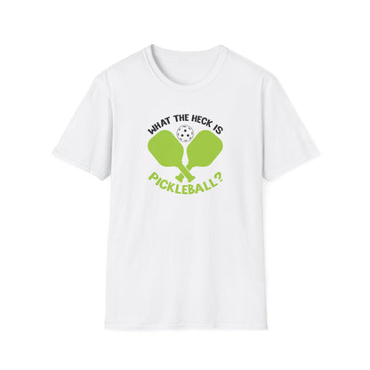 Men's Funny Pickleball T-shirt - What the Heck Is Pickleball? White