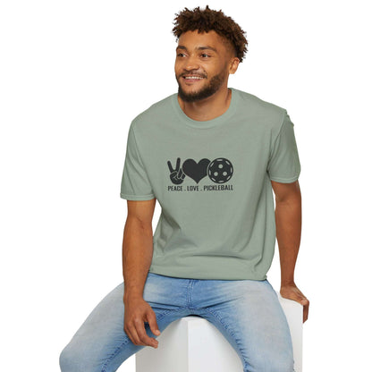 Men's Lightweight Pickleball T-shirt - Peace, Love, Pickleball